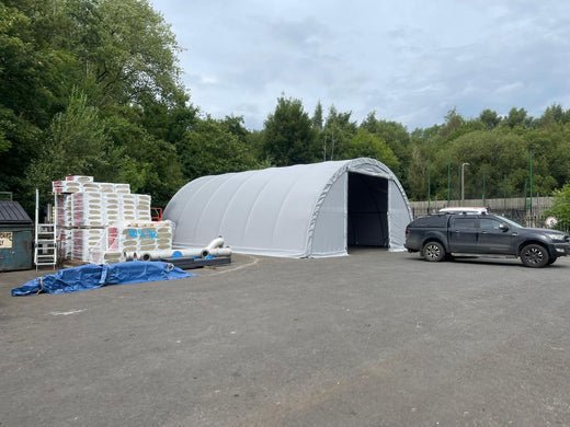 Transforming Storage: Our 30x40x15 Tent Installation for a Sheet Metal Contractor!