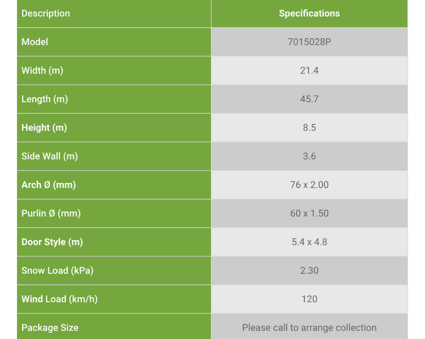 70x150x28ft - Industrial Storage Tent