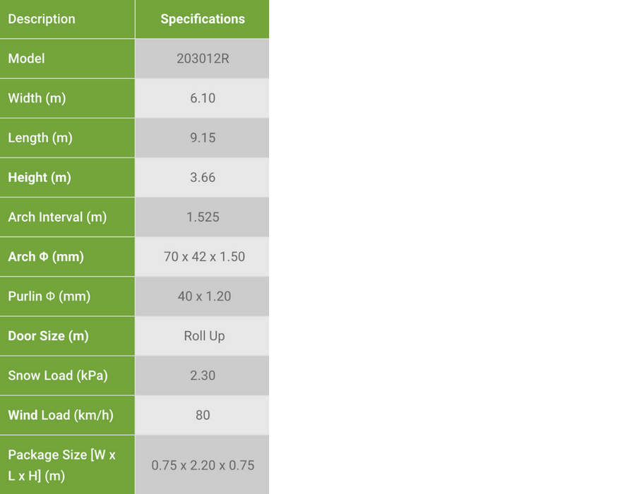 20x30x12 Single Trussed Industrial Storage Tent