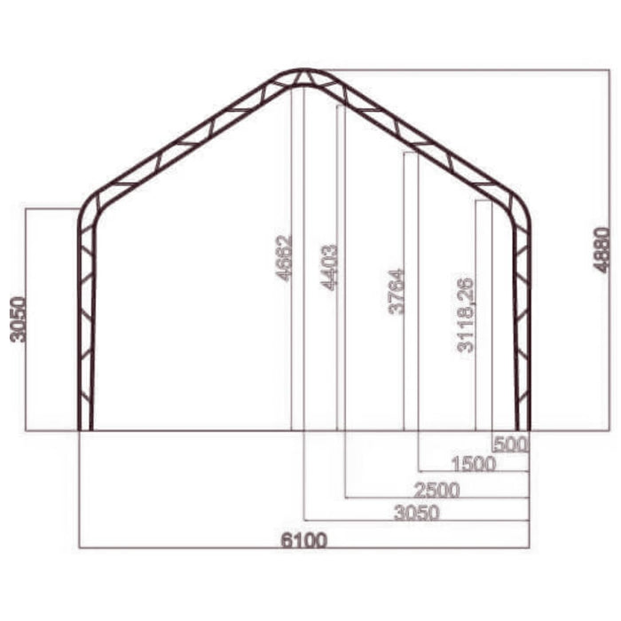 Double Trussed Inudustrial Storage Tent Sizes