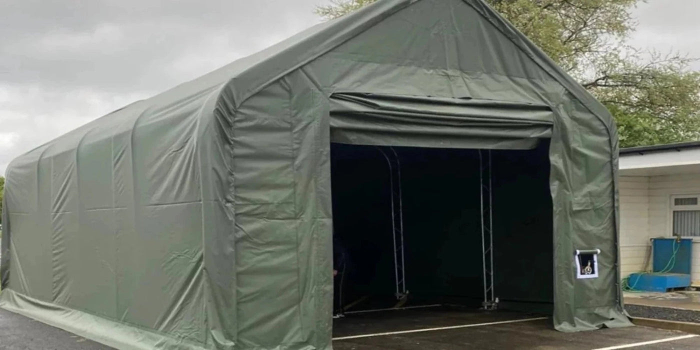 Strong Double Truss Construction: 20x32x16 Dimensions for Durability