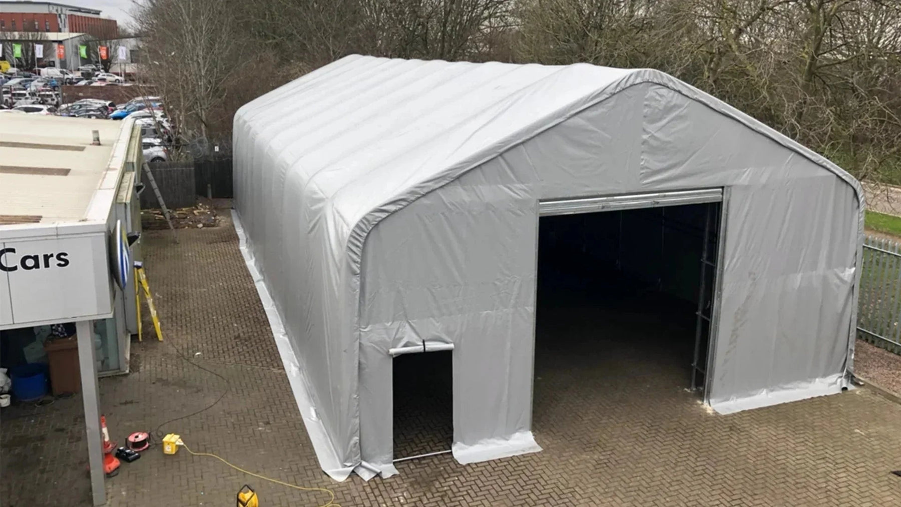 Volkswagen's Winter Double Truss Storage Tent Project by  Storage Shelter Solutions