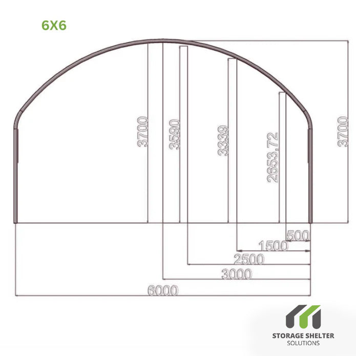 6x6 metre Livestock shelter