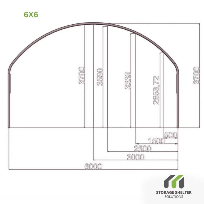 6x6 metre Livestock shelter