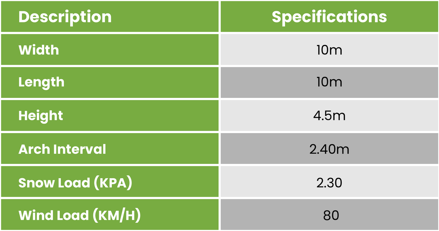 10x10 specification sheet