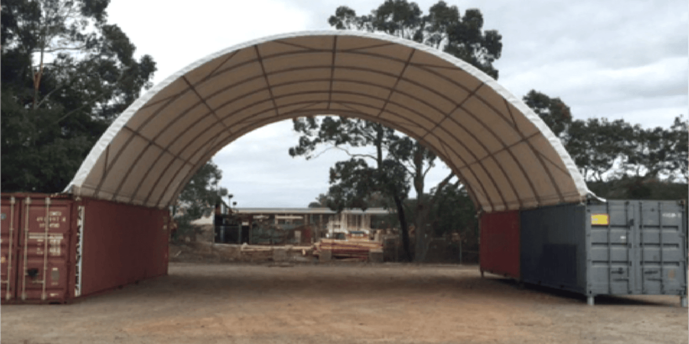 Durable Container Shelter: Encompassing 33x40 Dimensions for Dependable Coverage